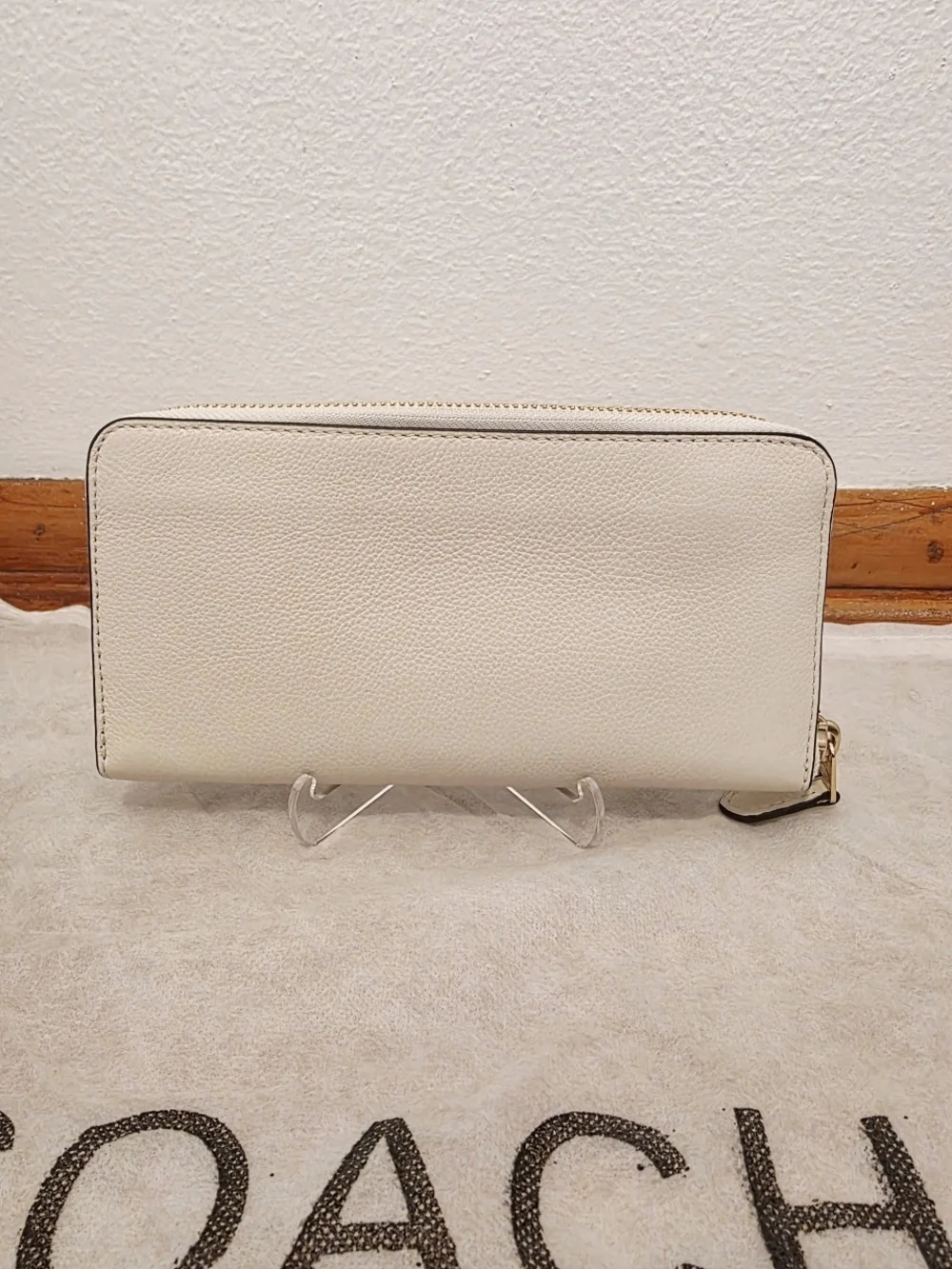COACH Sierra Satchel + Accordian Zip Wallet w/ Stardust Studs In Chalk - Picture 15 of 16
